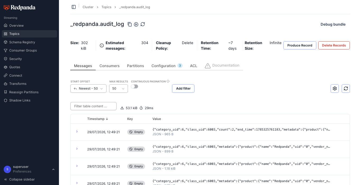 audit logs