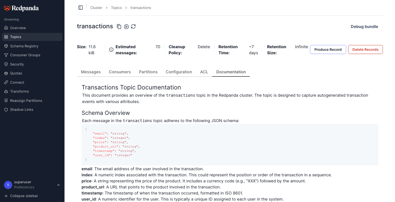 topic documentation